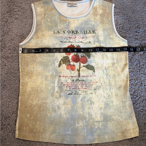 Skinny Minnie La Corbeille Cropped Graphic Tank • French Botanical • S/M - Picture 5 of 7